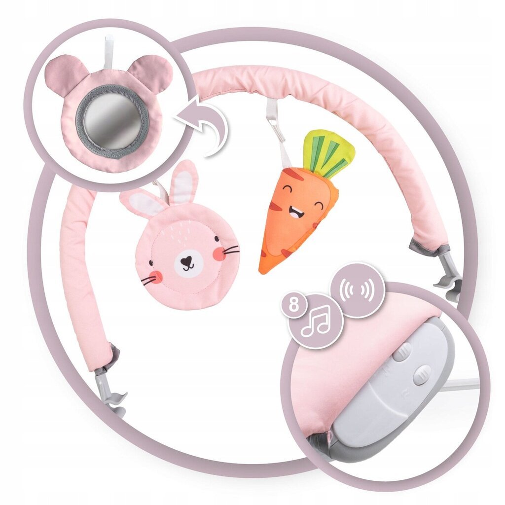 Gultukas MoMi Glossy 3in1, pink bunny kaina ir informacija | Gultukai ir sūpynės | pigu.lt