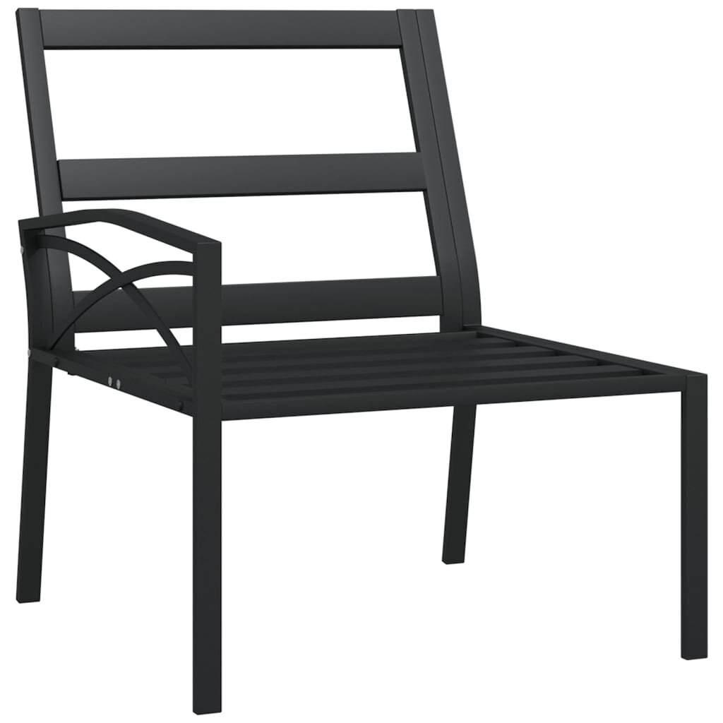 Sodo kėdės su pagalvėlėmis vidaXL, juodos/pilkos spalvos kaina ir informacija | Lauko kėdės, foteliai, pufai | pigu.lt