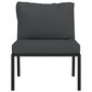 Sodo kėdės su pilkomis pagalvėlėmis vidaXL, 2vnt., 60 x 74 x 79 cm, juodos kaina ir informacija | Lauko kėdės, foteliai, pufai | pigu.lt