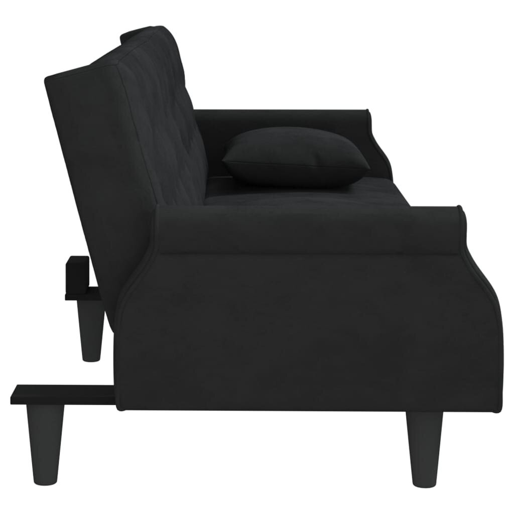 Sofa-lova su porankiais vidaXL, juoda kaina ir informacija | Sofos | pigu.lt
