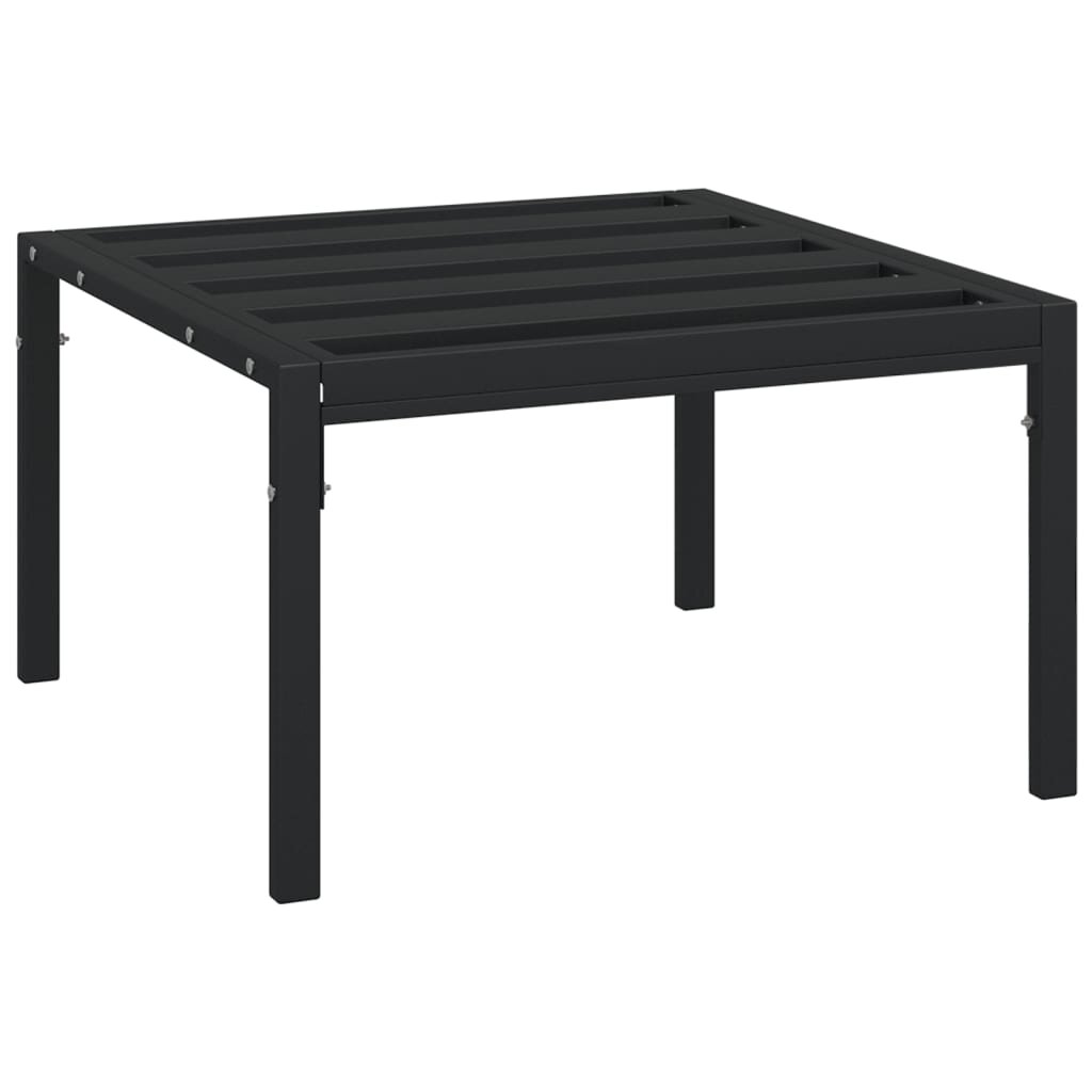 vidaXL Sodo kavos staliukas, juodas, 60x60x35cm, plienas kaina ir informacija | Lauko kėdės, foteliai, pufai | pigu.lt