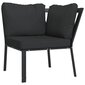 Sodo kėdė su pilkos spalvos pagalvėlėmis vidaXL, 76 x 76 x 79 cm, juodos kaina ir informacija | Lauko kėdės, foteliai, pufai | pigu.lt