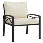 Sodo kėdė su smėlio spalvos pagalvėlėmis vidaXL, 68 x 76 x 79 cm, juodos kaina ir informacija | Lauko kėdės, foteliai, pufai | pigu.lt
