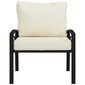 Sodo kėdė su smėlio spalvos pagalvėlėmis vidaXL, 68 x 76 x 79 cm, juodos цена и информация | Lauko kėdės, foteliai, pufai | pigu.lt