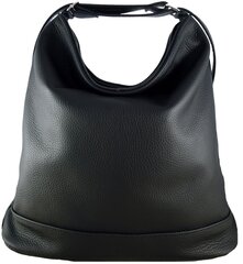 Вместительная сумка-рюкзак из натуральной кожи, цвет черный цена и информация | Женские сумки | pigu.lt