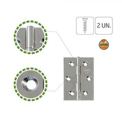 Петля 1002В, 60*40мм, универсальная, хромированная, 2 шт. цена и информация | Другие принадлежности для мебели | pigu.lt