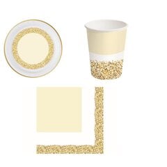 Праздничный набор "Точки" - бумажные тарелки, стаканы и салфетки цена и информация | Праздничная одноразовая посуда | pigu.lt