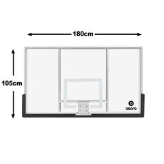 Баскетбольная доска 180х105см 12мм закаленное стекло цена и информация | Баскетбольные щиты | pigu.lt