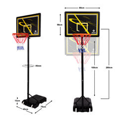 Mobilus krepšinio stovas su kamuoliu Bilaro Junior, 80x58cm kaina ir informacija | Krepšinio stovai | pigu.lt