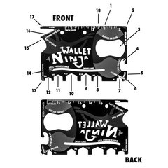 Plieninė įrankių kortelė Wallet Ninja, juoda kaina ir informacija | Kitos originalios dovanos | pigu.lt