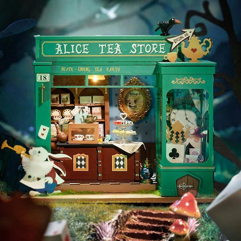 Surenkama miniatiūra Robotime 3D Alice's Tea Store kaina ir informacija | Konstruktoriai ir kaladėlės | pigu.lt