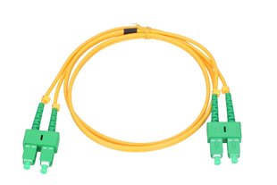 Extralink SC|APC-SC|APC | Patchcord | Single Mode, Duplex, G657A, 3 мм, 1 м цена и информация | Кабели и провода | pigu.lt