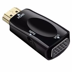 HDMI į VGA vaizdo konverteris / juodas kaina ir informacija | Laidai telefonams | pigu.lt