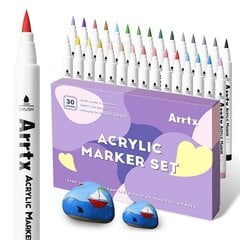 Акриловые маркеры ARRTX, 30 цвета цена и информация | Принадлежности для рисования, лепки | pigu.lt