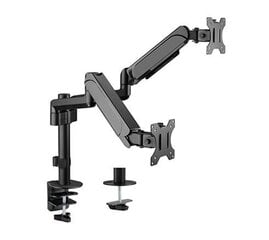 Monitora stiprinājums Gembird Adjustable Desk 2-display Mounting Arm 17”-32” цена и информация | Кронштейны для монитора | pigu.lt