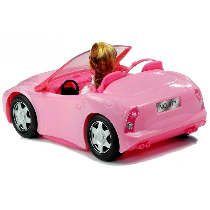 Lėlė su automobiliu Lean Toys, rožinės spalvos цена и информация | Žaislai mergaitėms | pigu.lt