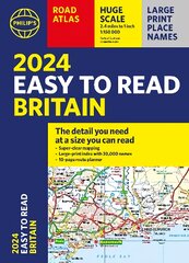 2024 Philip's Easy to Read Britain Road Atlas: (A4 Paperback) kaina ir informacija | Kelionių vadovai, aprašymai | pigu.lt