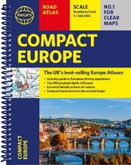 Philip's Compact Atlas Europe: A5 Spiral binding цена и информация | Энциклопедии, справочники | pigu.lt