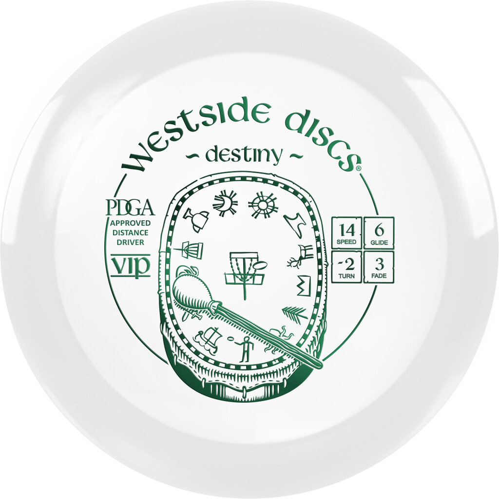 Diskgolfo diskas Westside Discs VIP Destiny Driver, baltas цена и информация | Diskgolfas | pigu.lt