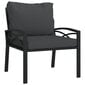 Sodo kėdės su pagalvėlėmis vidaXL, juodos/pilkos spalvos цена и информация | Lauko kėdės, foteliai, pufai | pigu.lt