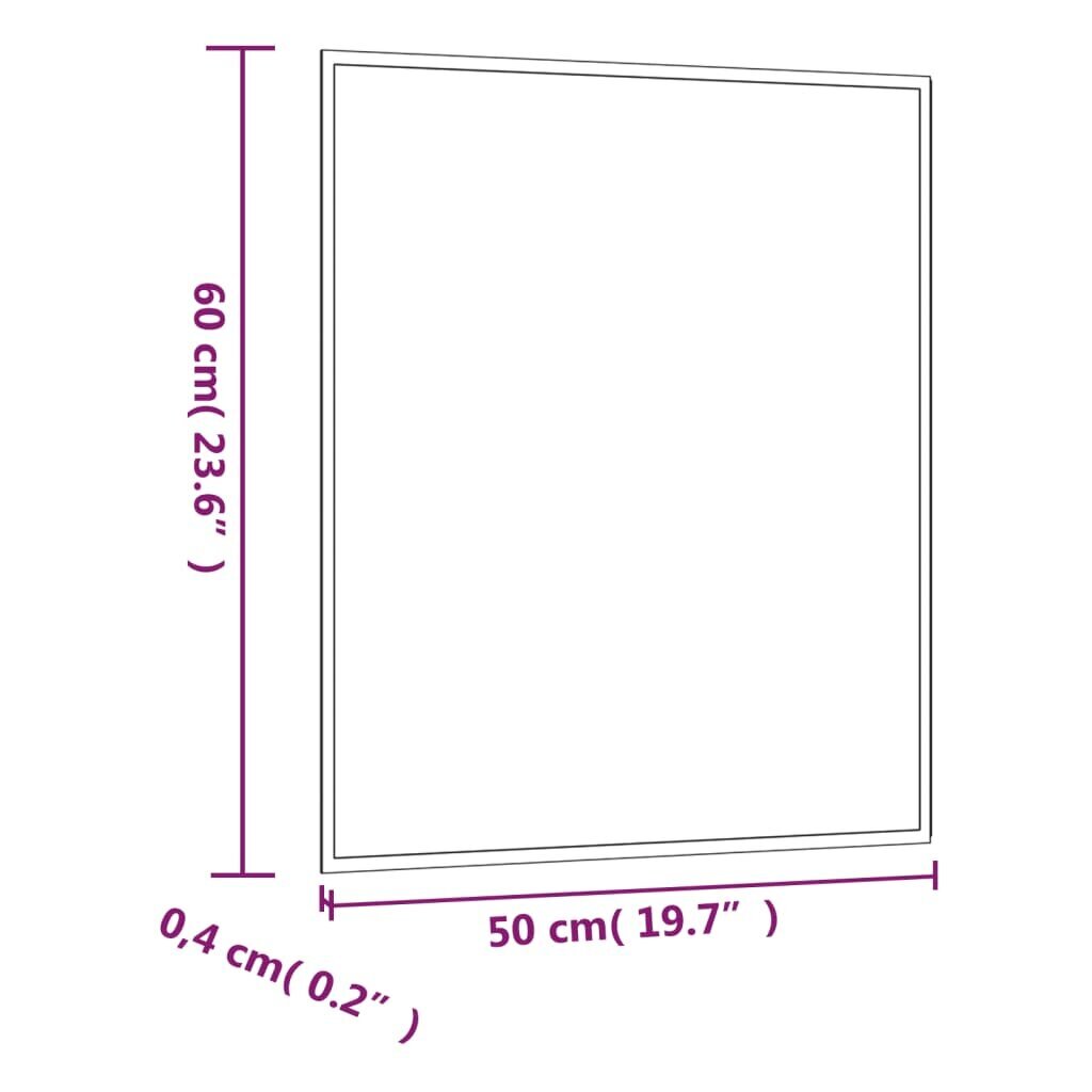 Sieninis veidrodis vidaXL 50x60cm цена и информация | Veidrodžiai | pigu.lt