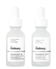 The Ordinary Facial Serum Set: сыворотки с гиалуроновой кислотой и ниацинамидом цена и информация | Сыворотки для лица, масла | pigu.lt