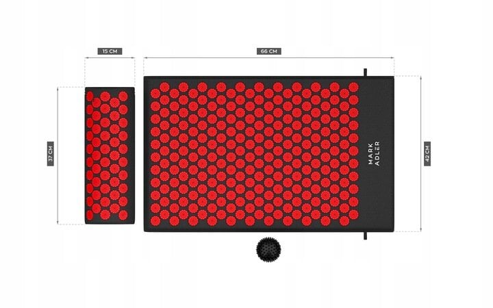 Akupresūros ir masažo kilimėlis su pagalve Cushion Mark Adler, raudonas цена и информация | Kilimėliai sportui | pigu.lt