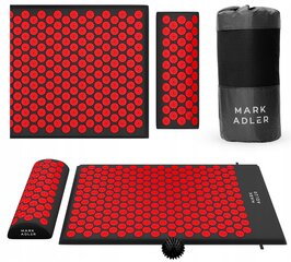 Akupresūros ir masažo kilimėlis su pagalve Cushion Mark Adler, raudonas kaina ir informacija | Kilimėliai sportui | pigu.lt