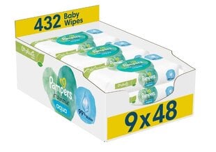 Влажные детские салфетки Pampers Harmonie Aqua Pure, 432 шт. цена и информация | Одноразовые пеленки и влажные салфетки | pigu.lt