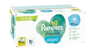 Drėgnos kūdikių servetėlės Pampers Harmonie Aqua Pure, 432 vnt kaina ir informacija | Pampers Vaikams ir kūdikiams | pigu.lt