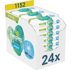 Влажные детские салфетки PAMPERS Harmonie Aqua Pure, 1152 шт. цена и информация |  Одноразовые пеленки и влажные салфетки | pigu.lt