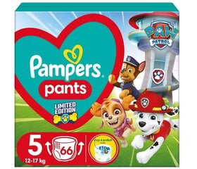 Подгузники-трусики PAMPERS Pants Paw Patrol, 5 размер, 12-17 кг, 66 шт цена и информация | Подгузники | pigu.lt