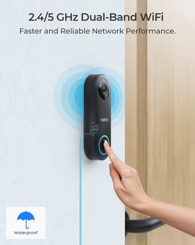 Durų skambutis su kamera Reolink DoorBell kaina ir informacija | Apsaugos sistemos, valdikliai | pigu.lt