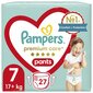 Sauskelnės-kelnaitės PAMPERS Premium Care Pants, 7 dydis, 17+kg, 27 vnt kaina ir informacija | Sauskelnės | pigu.lt