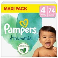 Подгузники PAMPERS Harmonie Maxi Pack, размер 4, 9-14 кг, 74 шт. цена и информация | Подгузники | pigu.lt