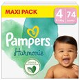 Sauskelnės PAMPERS Harmonie Maxi Pack, 4 dydis, 9-14 kg, 74 vnt