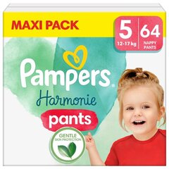 Sauskelnės-kelnaitės PAMPERS Harmonie Pants Maxi Pack, 5 dydis, 12-17 kg, 64 vnt kaina ir informacija | Sauskelnės | pigu.lt