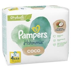 Влажные детские салфетки PAMPERS Harmonie Coco, 176 шт. цена и информация |  Одноразовые пеленки и влажные салфетки | pigu.lt