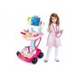 Žaislinis daktaro vežimėlio rinkinys LeanToys, 17 priedų, rožinis kaina ir informacija | Žaislai mergaitėms | pigu.lt
