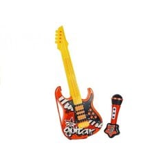 Žaislinė elektrinė gitara su mikrofonu, raudona kaina ir informacija | Lavinamieji žaislai | pigu.lt