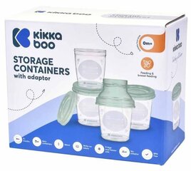 Контейнеры для хранения грудного молока KikkaBoo Mint, 180мл, 4 шт. цена и информация | Детская посуда, контейнеры для молока и еды | pigu.lt