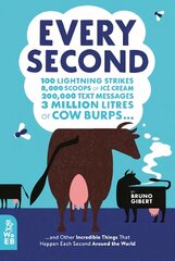 Every Second: 100 Lightning Strikes, 8,000 Scoops of Ice Cream, 200,000 Text Messages, 3 Million Litres of Cow Burps ... and Other Incredible Things That Happen Each Second Around the World kaina ir informacija | Knygos paaugliams ir jaunimui | pigu.lt