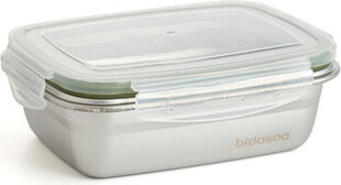 Герметичная коробочка для завтрака Bidasoa Theo 17 x 13 x 6 cm 550 ml Серебристый Металл (6 штук) цена и информация | Посуда для хранения еды | pigu.lt