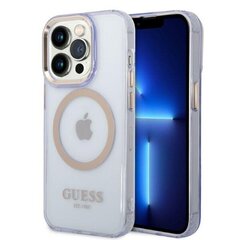 Guess GUHMP14LHTCMU iPhone 14 Pro 6.1" purpurowy|purple hard case Gold Outline Translucent MagSafe цена и информация | Чехлы для телефонов | pigu.lt