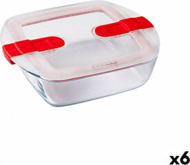 Герметичная коробочка для завтрака Pyrex Cook & Heat Красный 2,3 L 26 x 23 x 8 cm Cтекло (6 штук) цена и информация | Посуда для хранения еды | pigu.lt