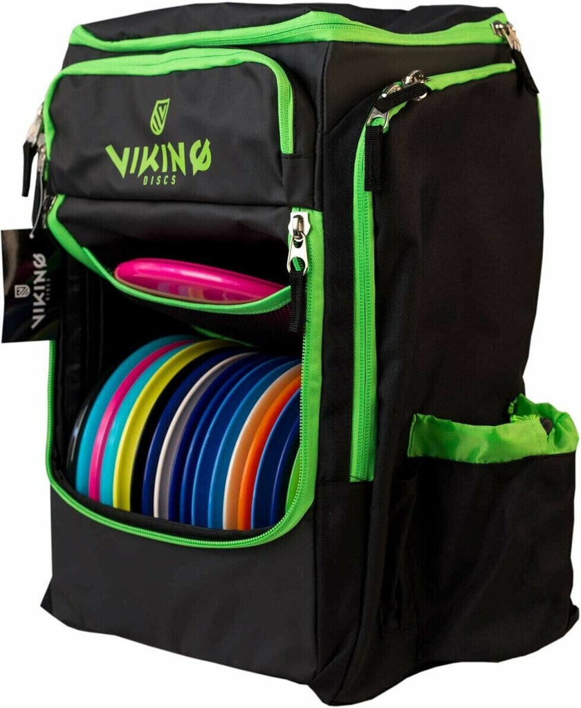 Diskgolfo kuprinė Viking Discs Tour Bag, juoda/žalia kaina ir informacija | Diskgolfas | pigu.lt