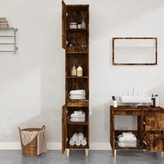 Vonios kambario spintelė vidaXL, 30 x 30 x 190 cm, ruda kaina ir informacija | Vonios spintelės | pigu.lt