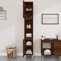 Vonios kambario spintelė vidaXL, 30 x 30 x 190 cm, ruda kaina ir informacija | Vonios spintelės | pigu.lt