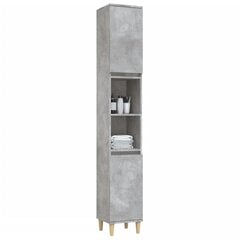 Vonios kambario spintelė vidaXL, 30 x 30 x 190 cm, pilka цена и информация | Шкафчики для ванной | pigu.lt