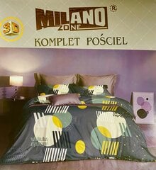 Комплект постельного белья Milano, 160x200см, 4 части, зеленый с листьями и цветами цена и информация | Комплекты постельного белья | pigu.lt